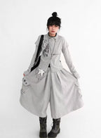 Layered Collar Bunny Print Slim Top OL2215