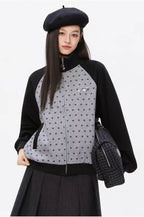 Polka Dot Zip Sweat Jacket OL2217