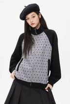 Polka Dot Zip Sweat Jacket   oliviroa オリヴィオラ