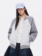 Polka Dot Zip Sweat Jacket OL2217