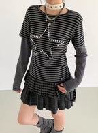 Plaid Pleated A Line Mini Skirt   OL2225