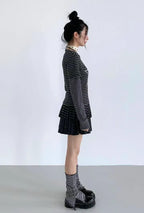 Plaid Pleated A Line Mini Skirt   OL2225