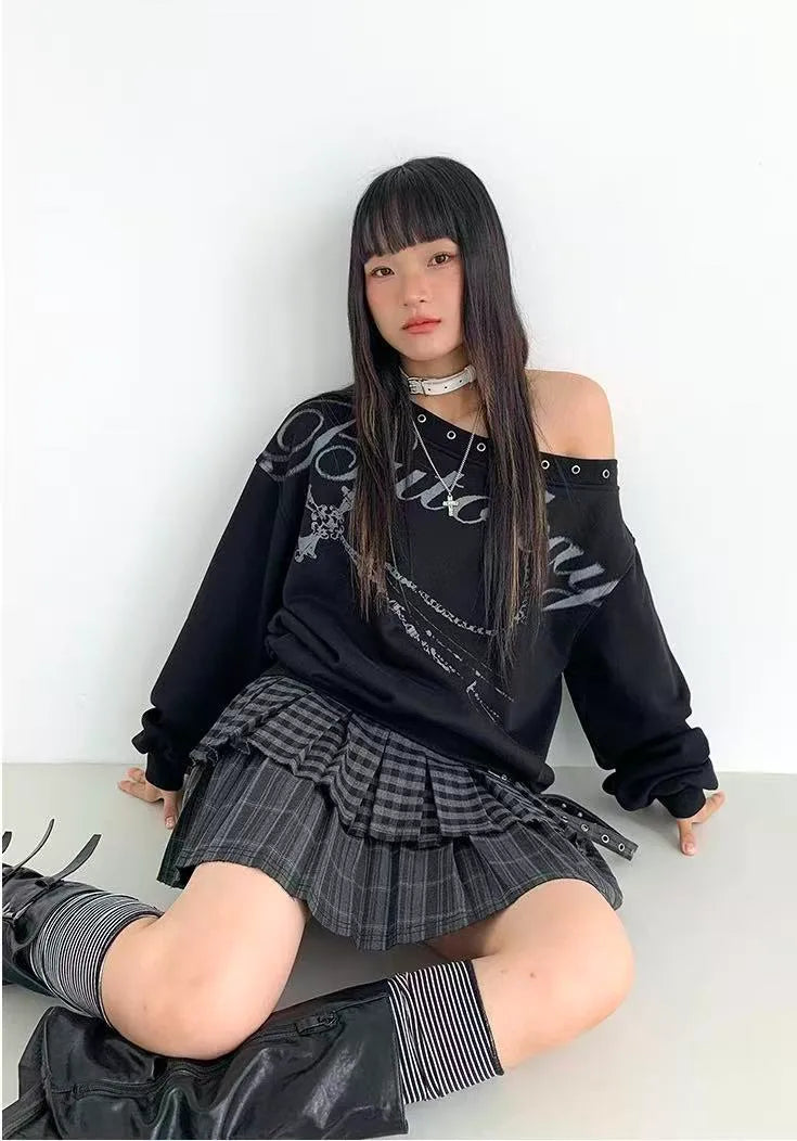 Plaid Pleated A Line Mini Skirt   OL2225