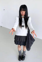 Plaid Pleated A Line Mini Skirt   OL2225