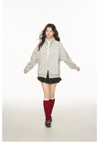 All Over Star Print Stand Collar Jacket OL2231