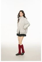 All Over Star Print Stand Collar Jacket OL2231