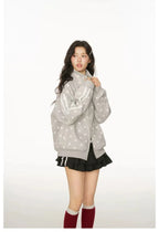 All Over Star Print Stand Collar Jacket OL2231