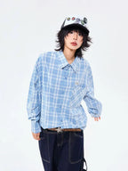 Heritage Blue Plaid Loose Shirt OL2304