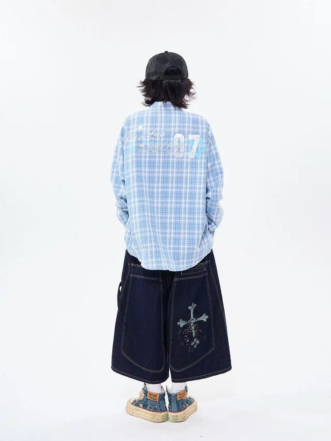 Heritage Blue Plaid Loose Shirt OL2304
