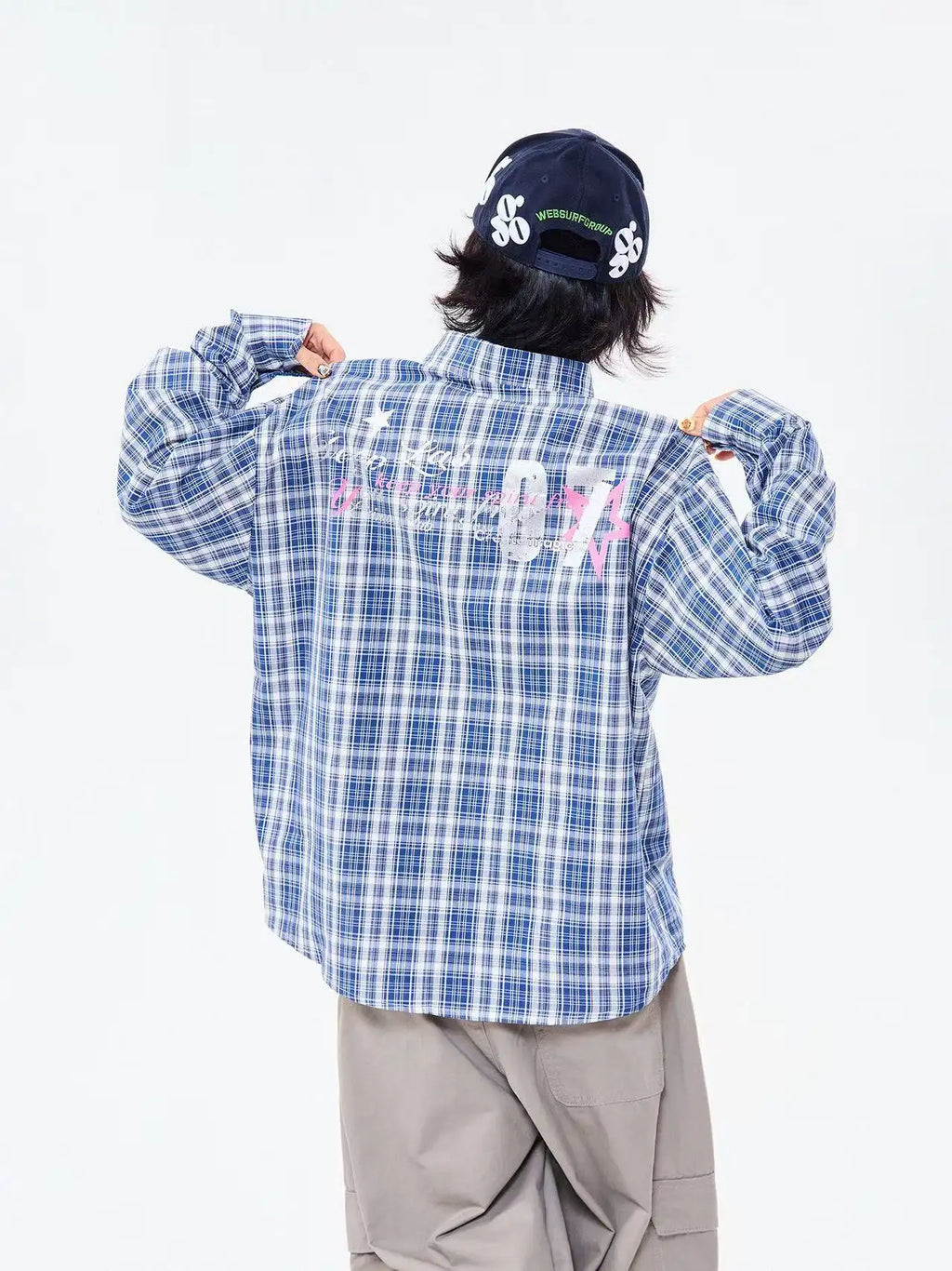 Heritage Blue Plaid Loose Shirt OL2304
