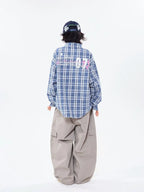 Heritage Blue Plaid Loose Shirt OL2304