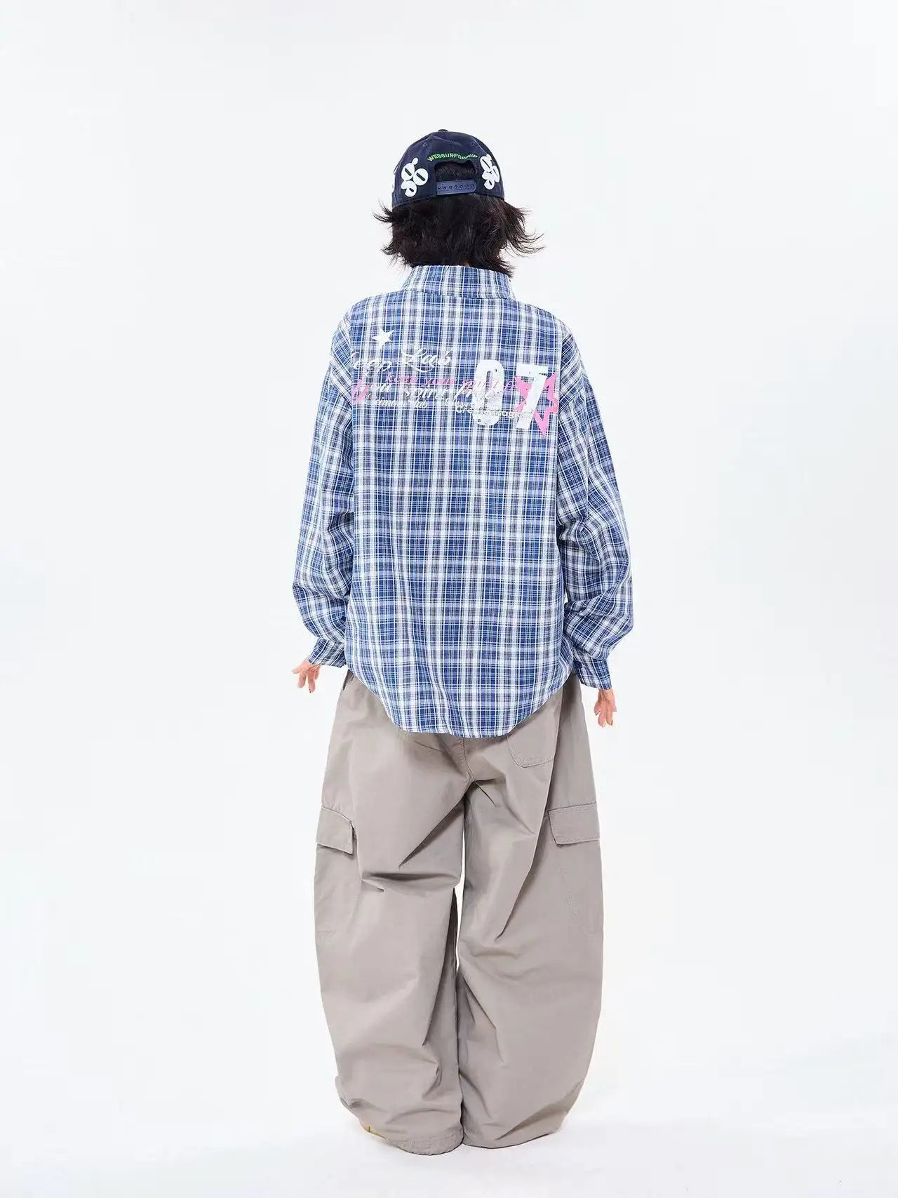 Heritage Blue Plaid Loose Shirt OL2304