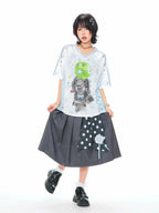 Dog Fruit V Neck Jersey Tee OL2309