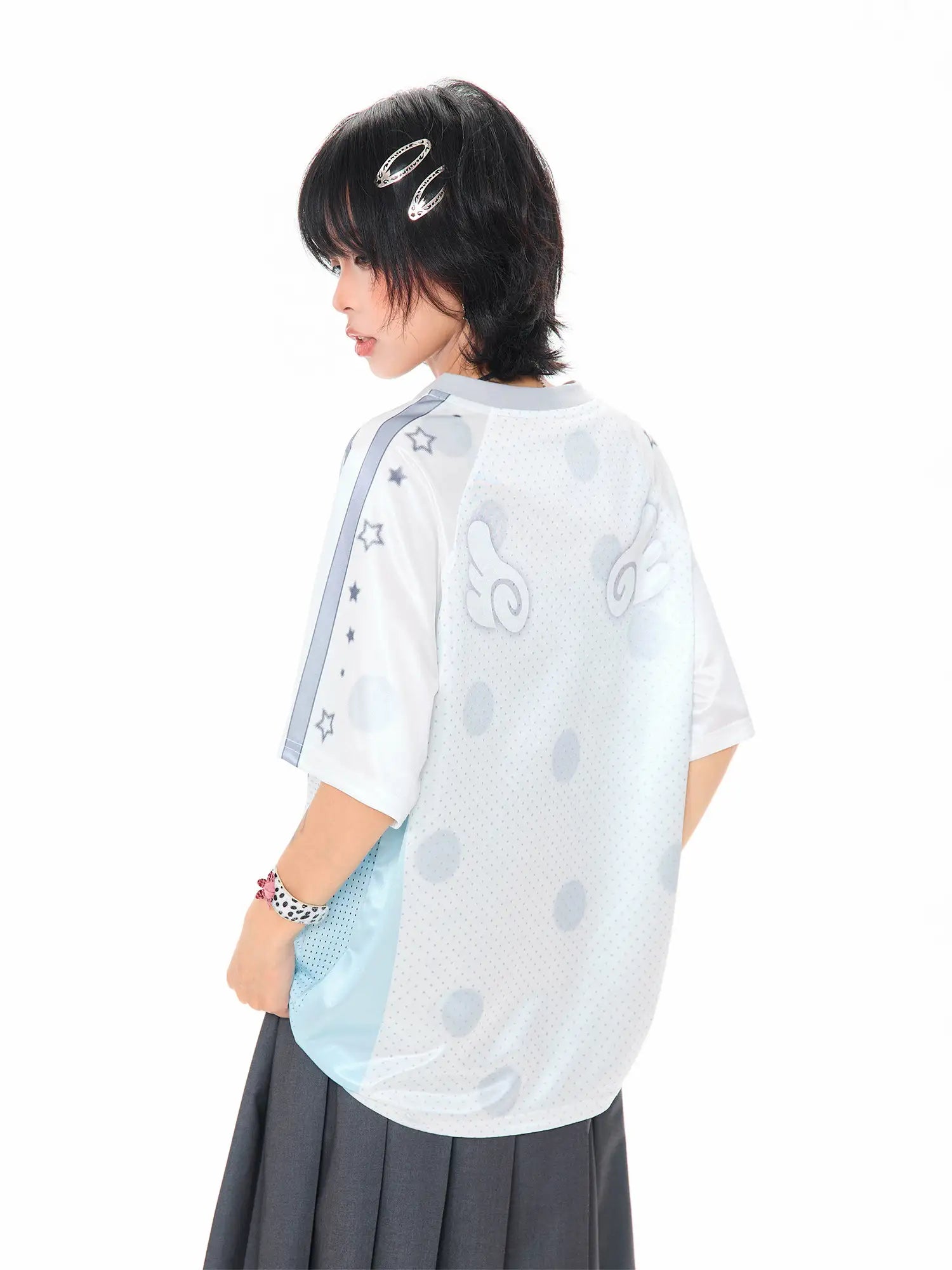 Dog Fruit V Neck Jersey Tee OL2309