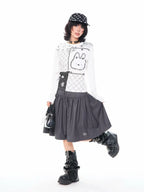 Polka Dot High Waist Pleated A Line Skirt OL2310
