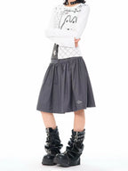 Polka Dot High Waist Pleated A Line Skirt OL2310