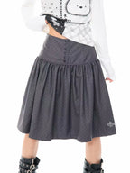 Polka Dot High Waist Pleated A Line Skirt OL2310