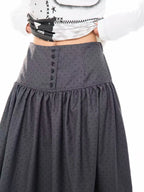 Polka Dot High Waist Pleated A Line Skirt OL2310