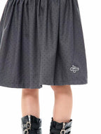 Polka Dot High Waist Pleated A Line Skirt OL2310