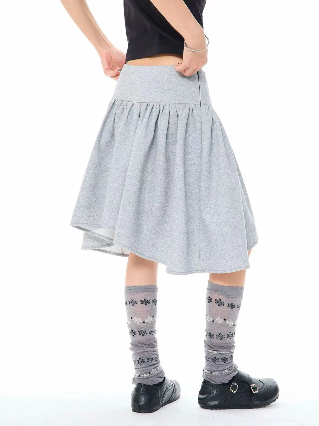 Gingham Bow Accent Asymmetric Mini Skirt OL2311