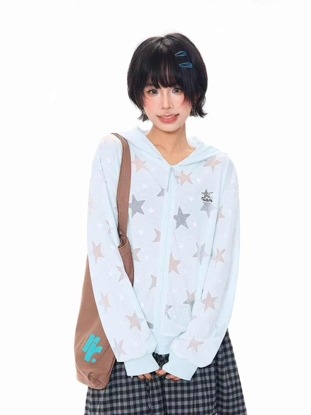Star Embroidered Hooded Jacket OL2312