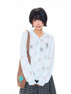 Star Embroidered Hooded Jacket OL2312