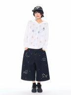Star Embroidered Hooded Jacket OL2312