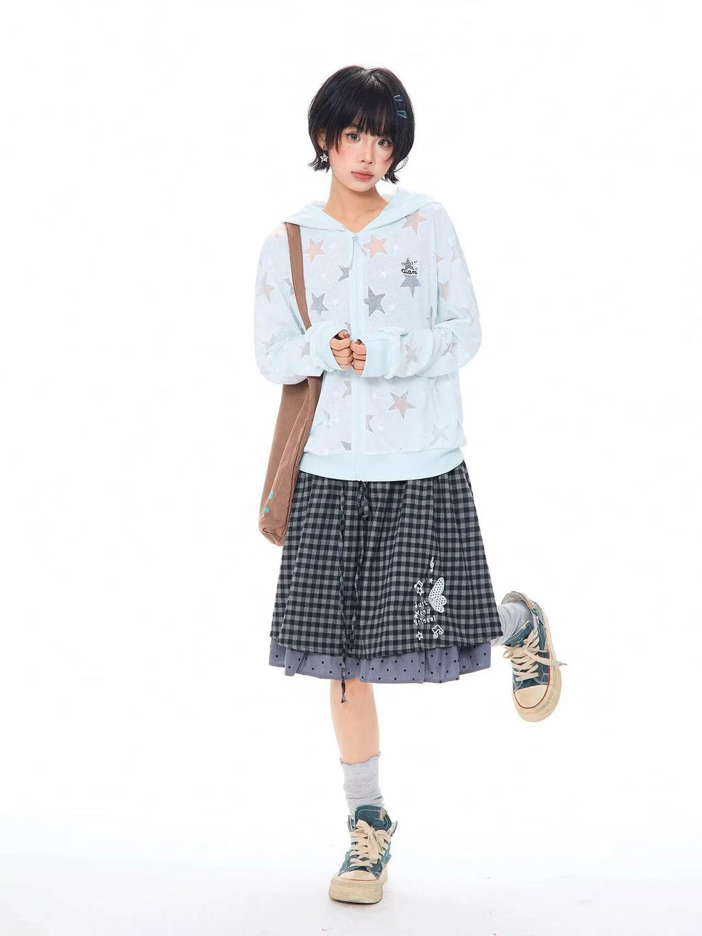 Star Embroidered Hooded Jacket OL2312