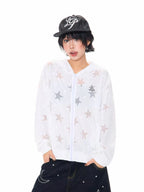 Star Embroidered Hooded Jacket OL2312