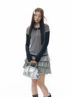 Polka Dot Mesh Layered Top oliviroa オリヴィオラ