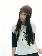 Meteor Print Cropped T Shirt OL2343