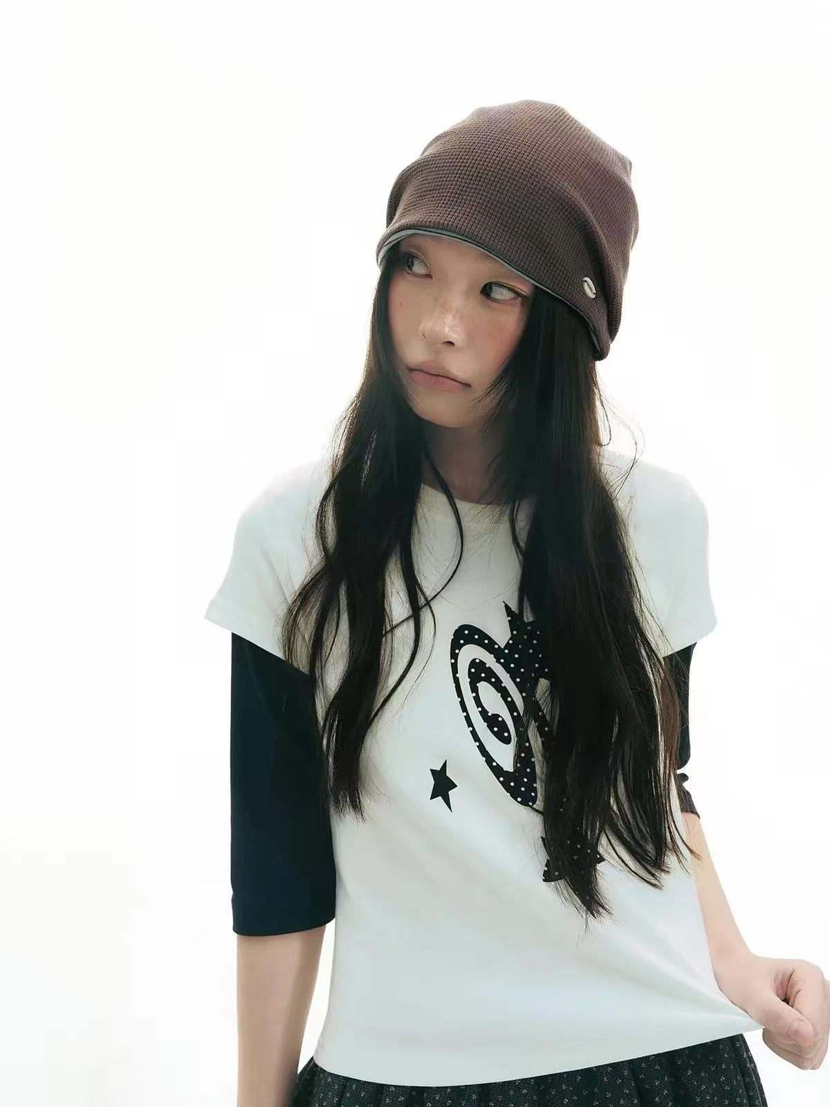 Meteor Print Cropped T Shirt OL2343