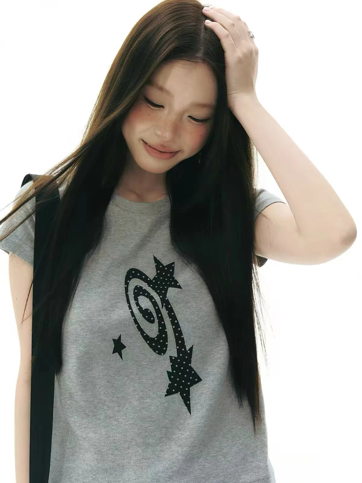 Meteor Print Cropped T Shirt oliviroa オリヴィオラ