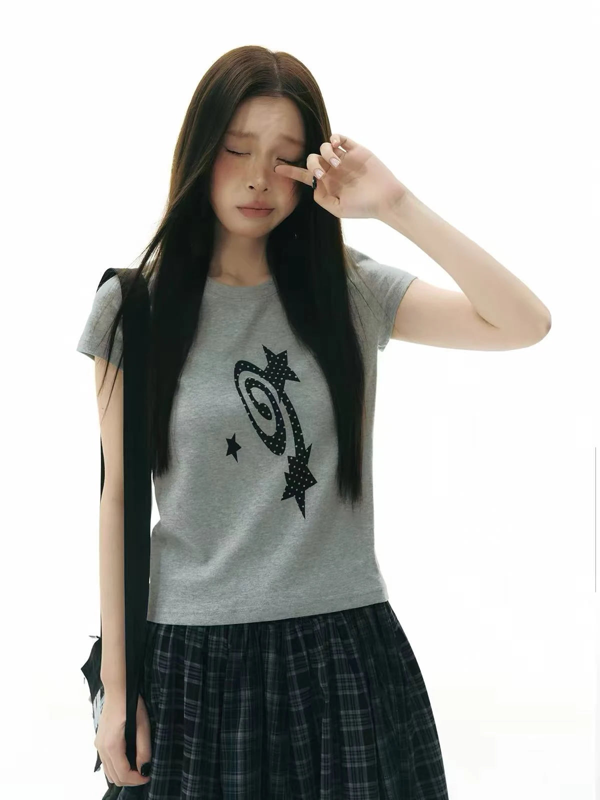 Meteor Print Cropped T Shirt OL2343