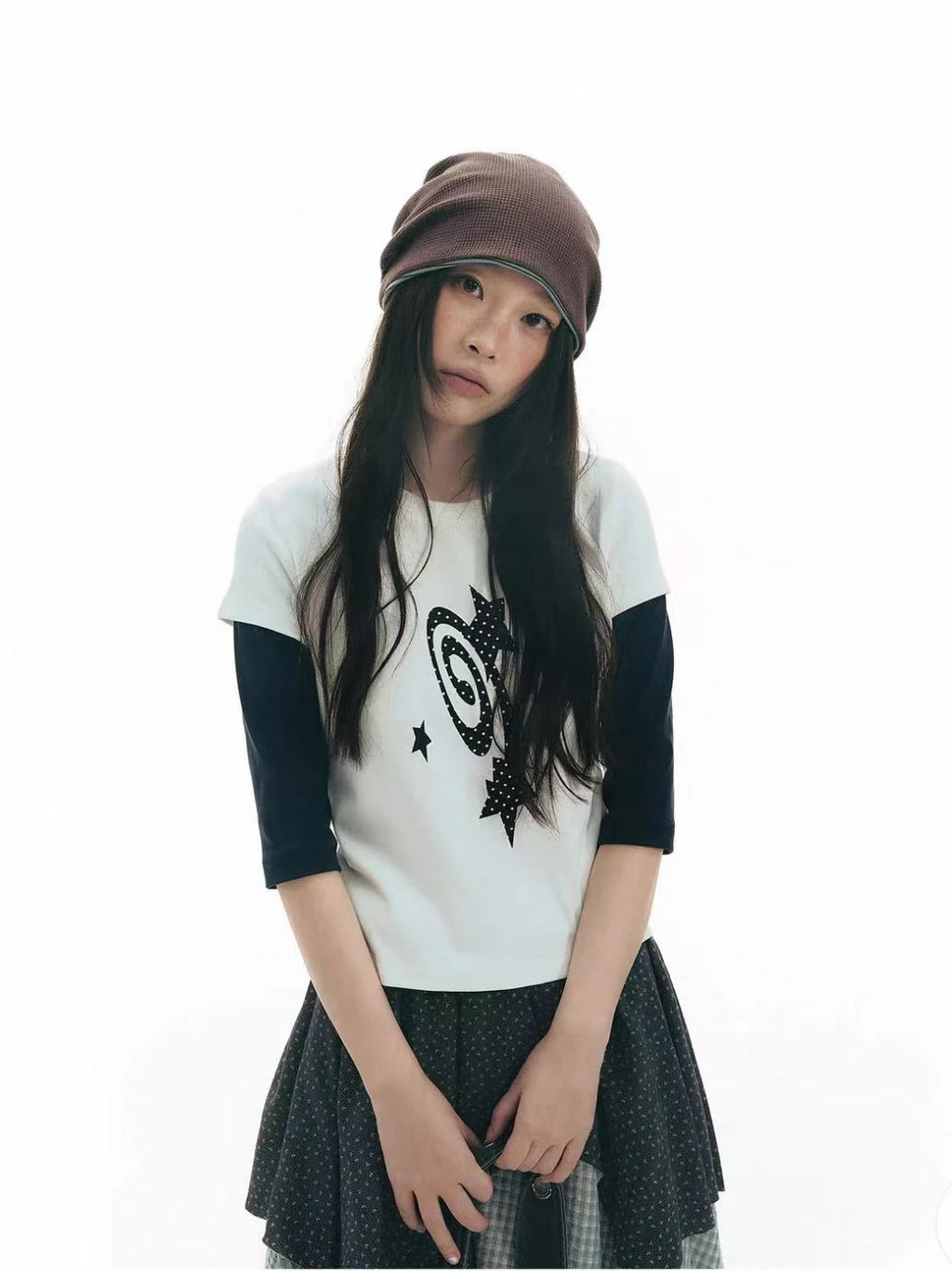 Meteor Print Cropped T Shirt OL2343