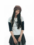 Meteor Print Cropped T Shirt OL2343