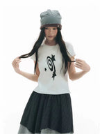 Meteor Print Cropped T Shirt OL2343
