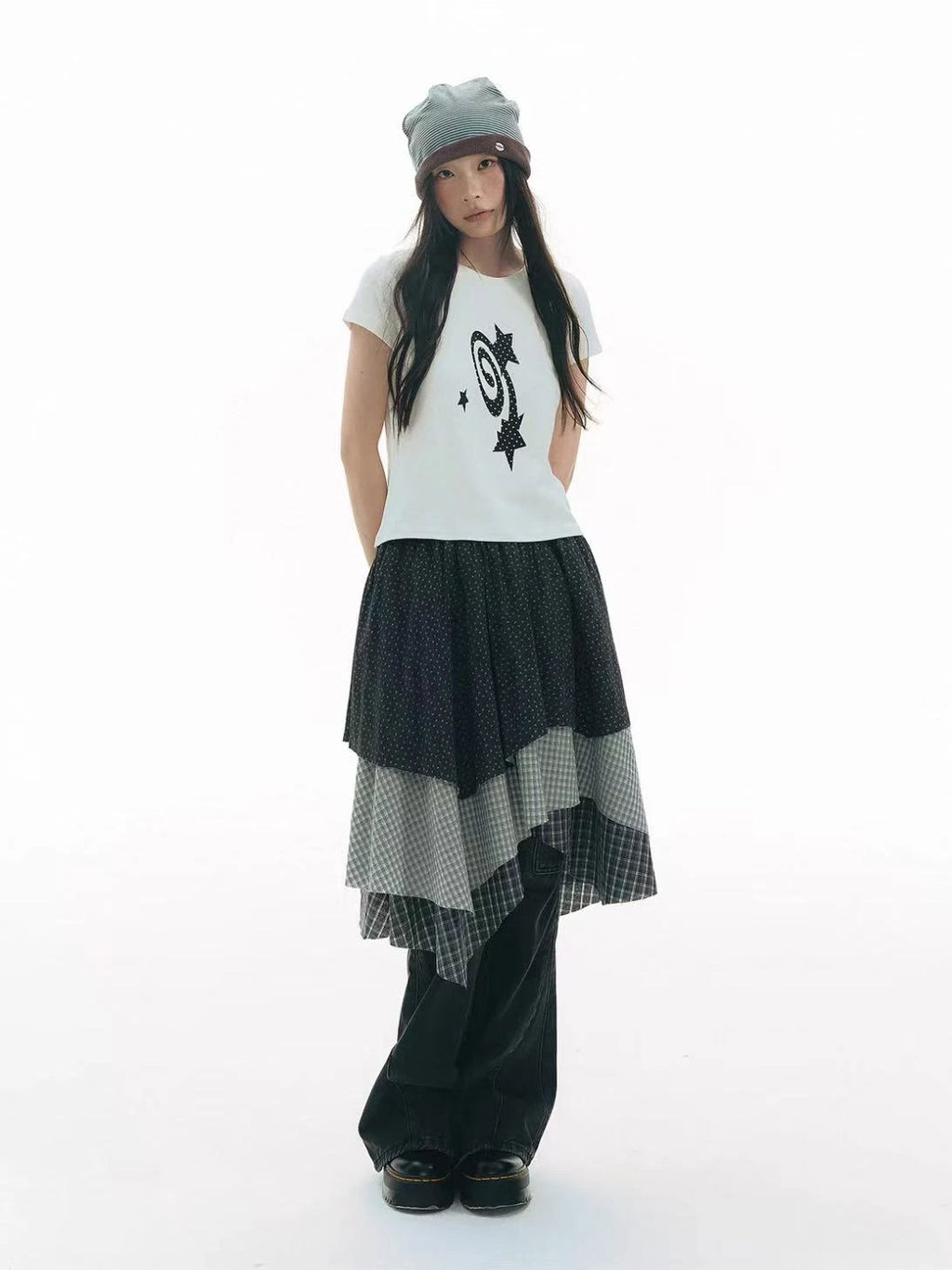 Meteor Print Cropped T Shirt OL2343