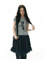 Meteor Print Cropped T Shirt oliviroa オリヴィオラ