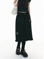 Star Patch A Line Skirt OL2344