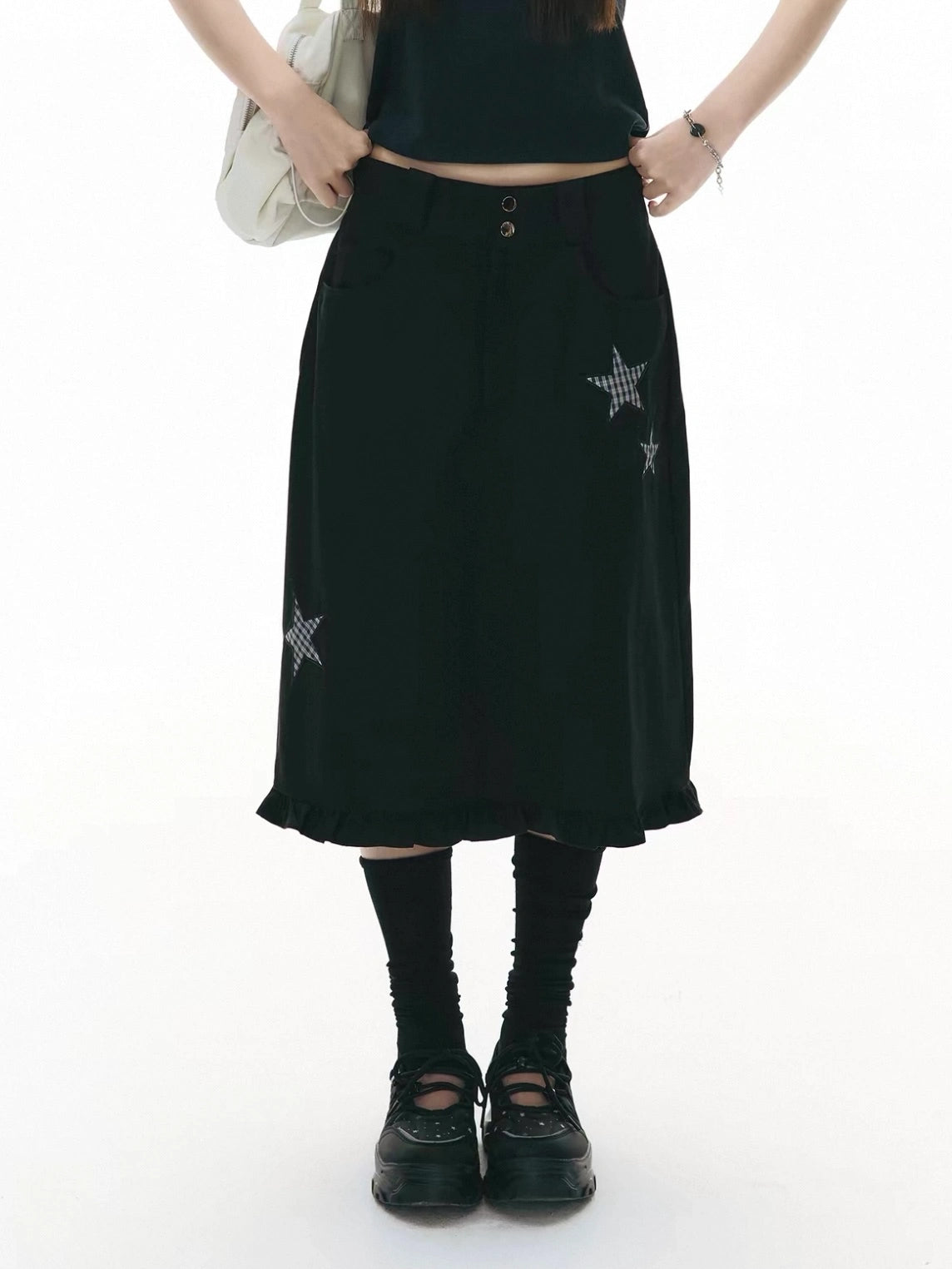 Star Patch A Line Skirt oliviroa オリヴィオラ