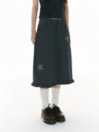 Star Patch A Line Skirt OL2344