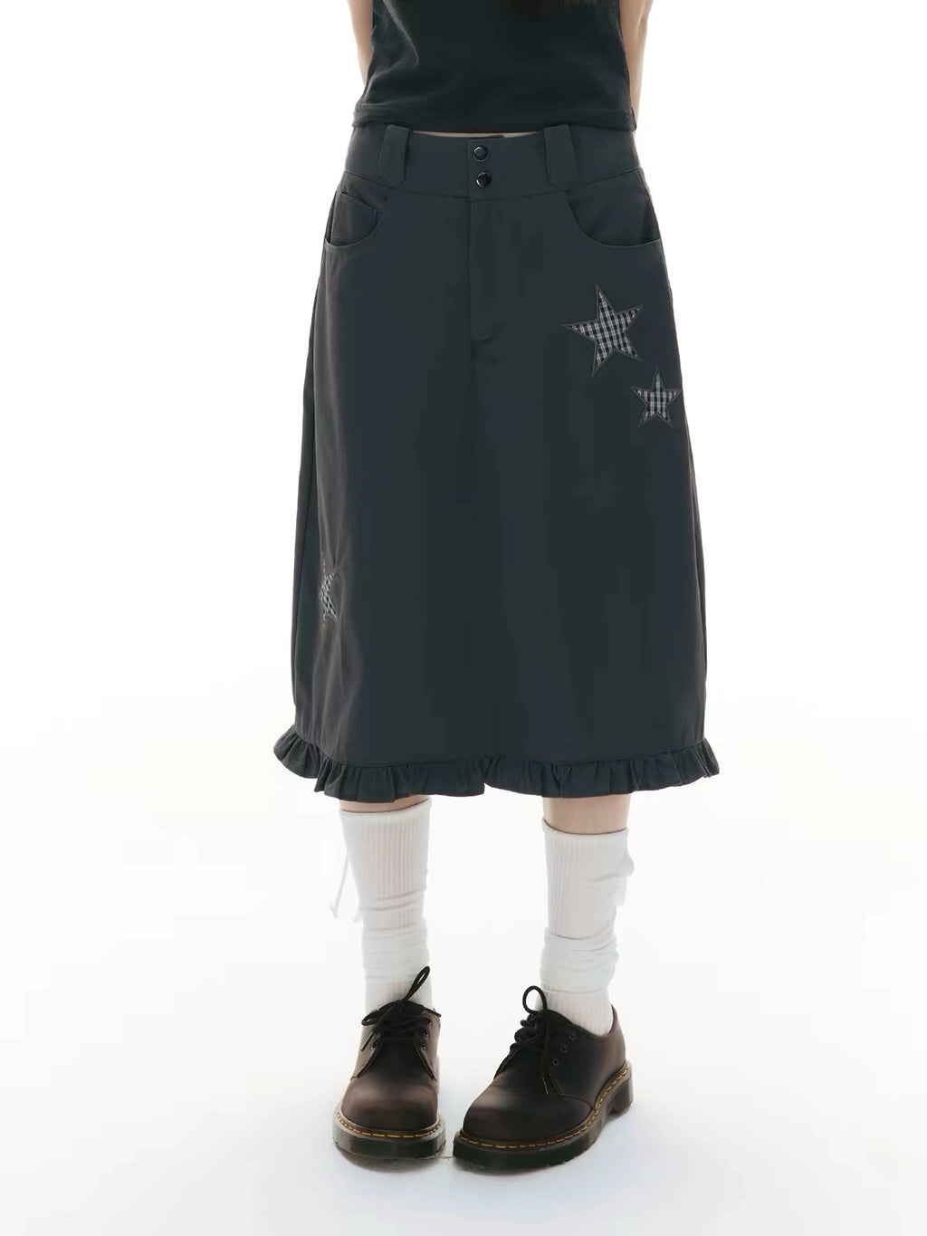 Star Patch A Line Skirt OL2344