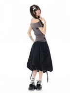 Studded Rhinestone Tie Bubble Skirt OL2410