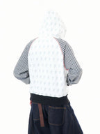 Star Embroidered Stripe Cropped Hoodie OL2384