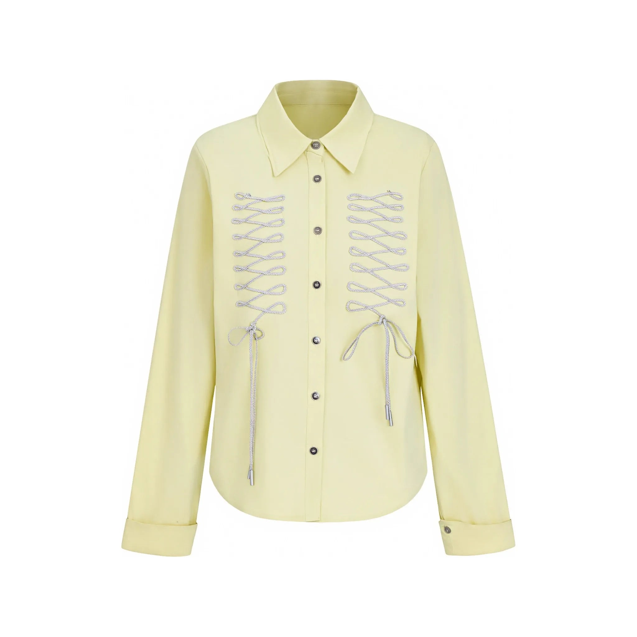 Ribbon Tie Drawstring Shirt OL2377