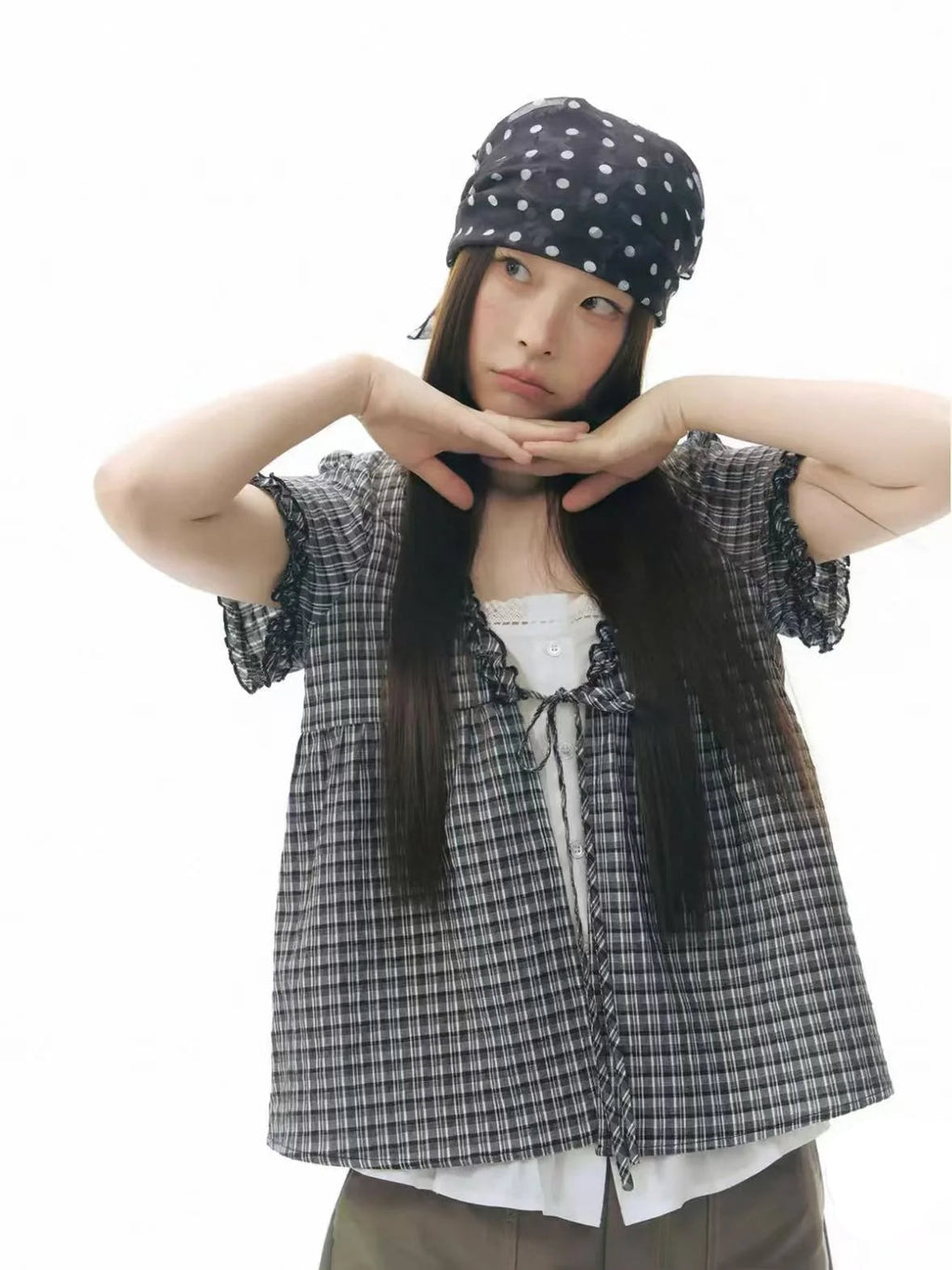 Contrast Plaid Shirt OL2341