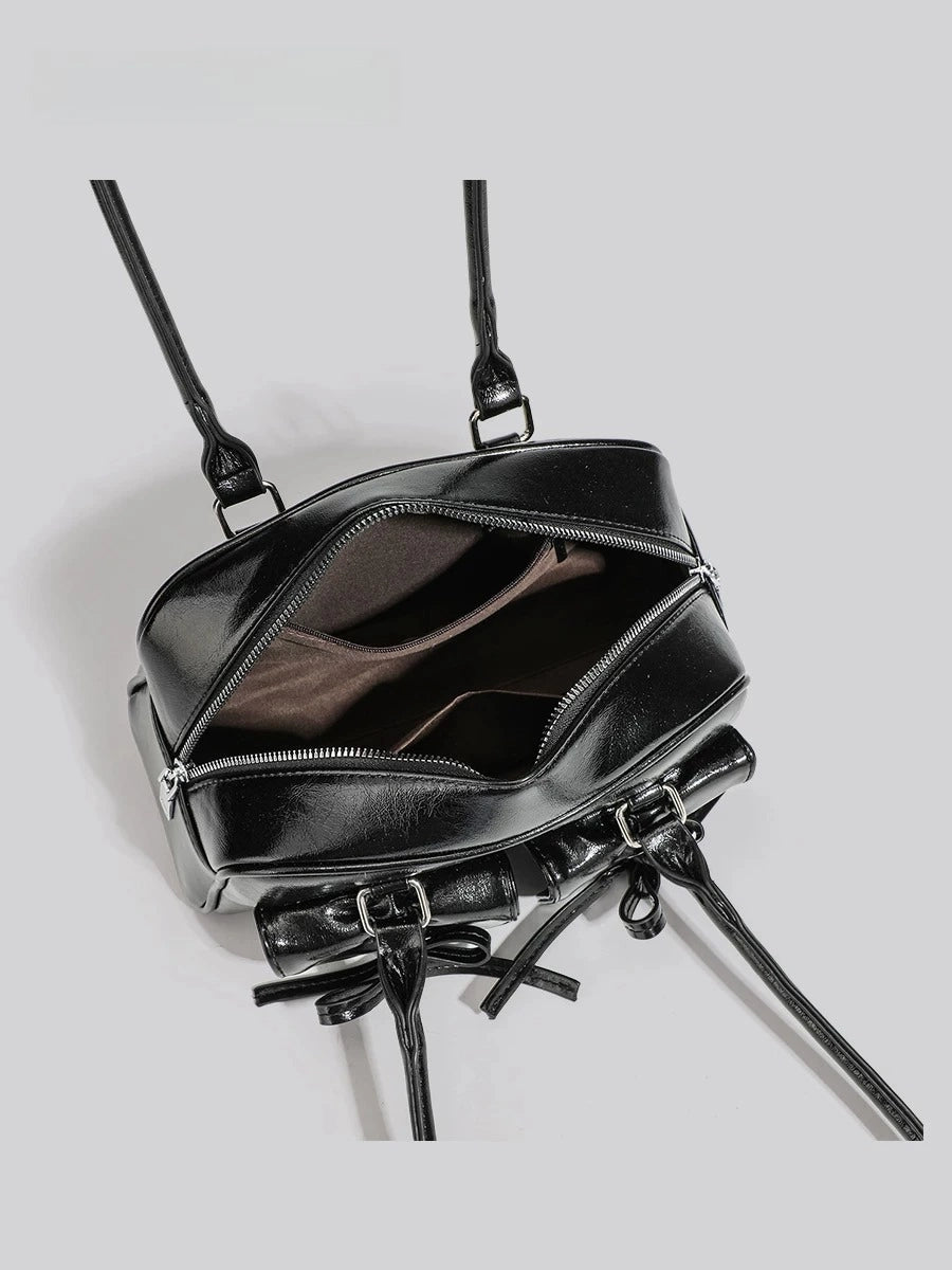 Bow Detail Bowling Shoulder Bag OLA053