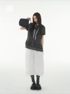 Polka Dot Ruffle Hooded Top oliviroa オリヴィオラ