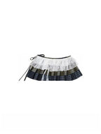 Patchwork Plaid Lace Wrap Skirt OLA041